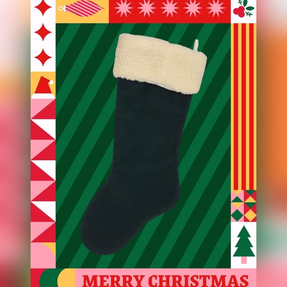 Vintage Holiday Christmas Stocking Santa Teddy Snowflake Bells Christmas Tree - Picture 2 of 6